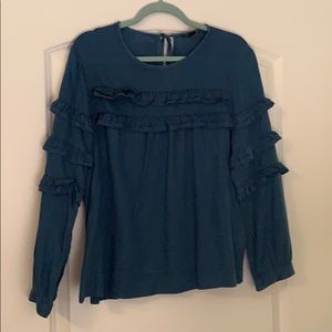 JCrew Women’s Denim Ruffle top